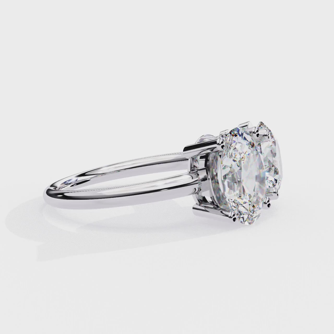 Oval & Round Solitaire Two Stone Ring