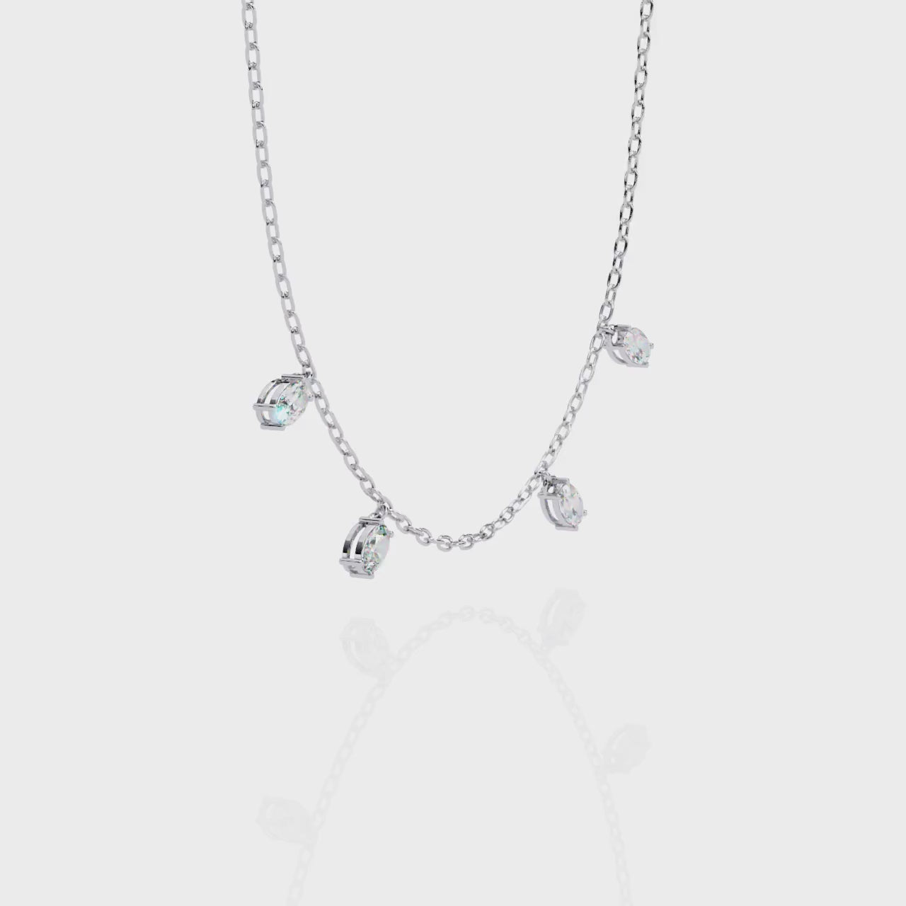 Four  Stone Diamond Dangle Necklace