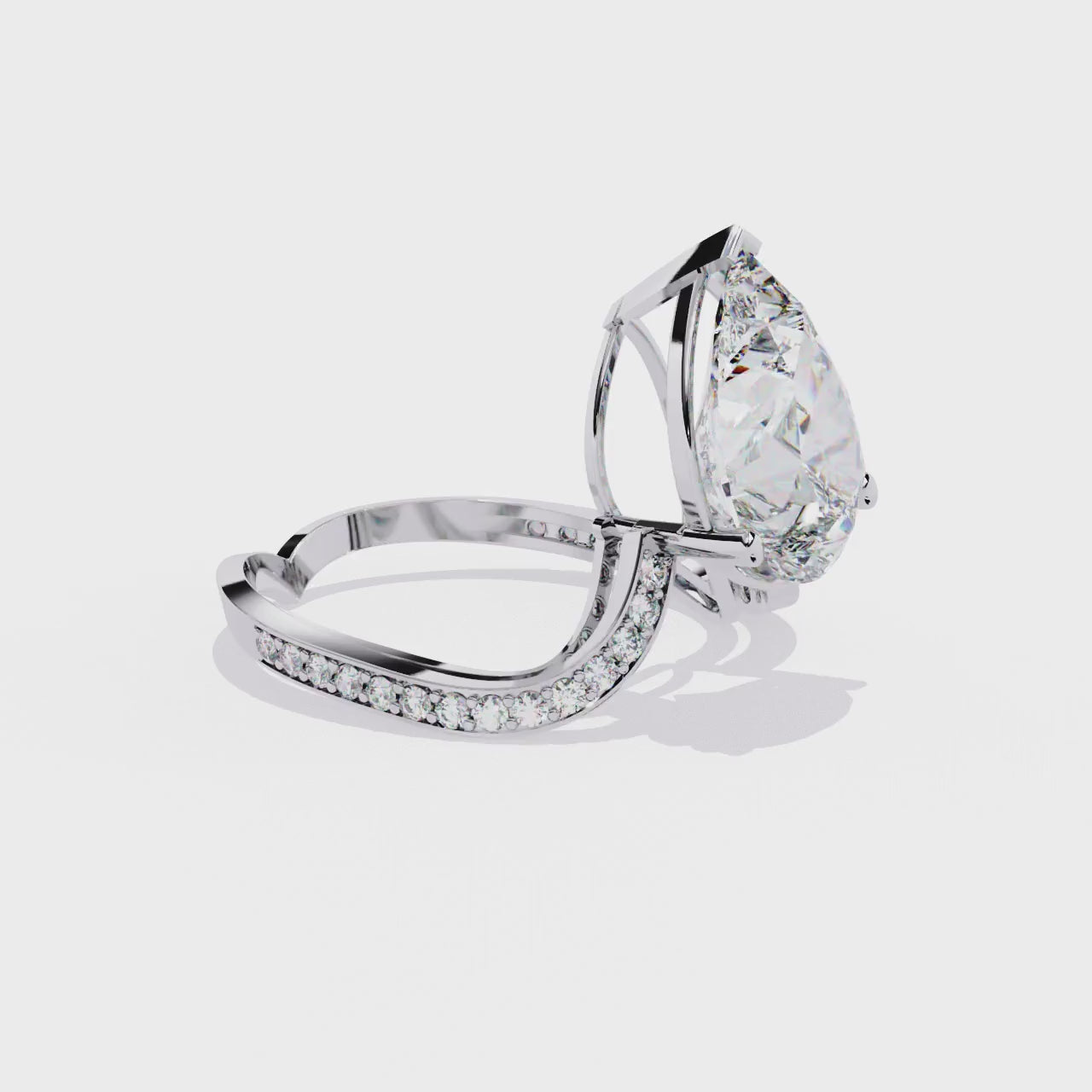 Unique Pear-Shaped Diamond Ring