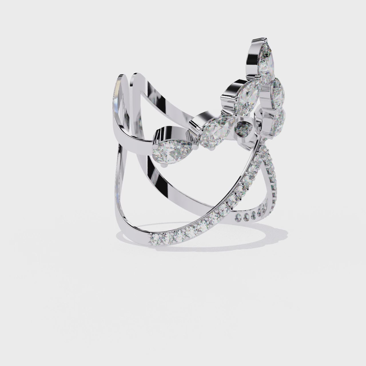 Unique Geometric Diamond Ring
