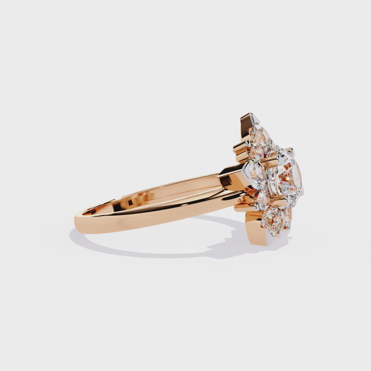 Elegant Floral Design Diamond Ring