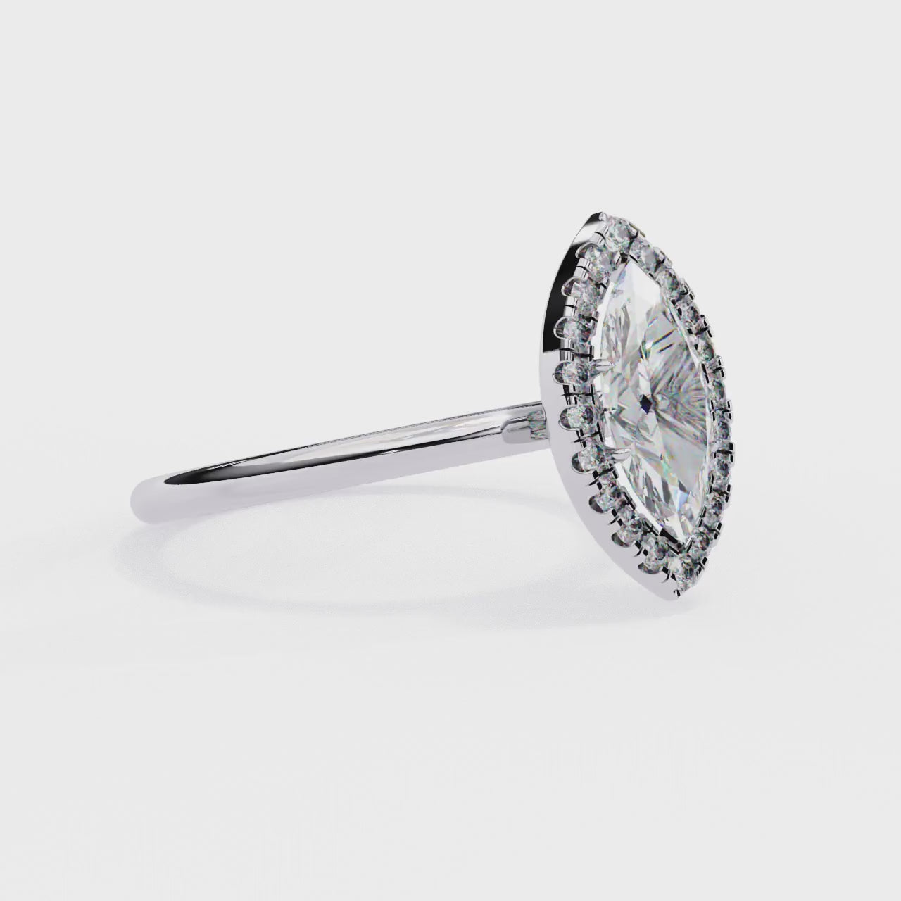 Celestial Glow Round Cut Halo Engagement Ring