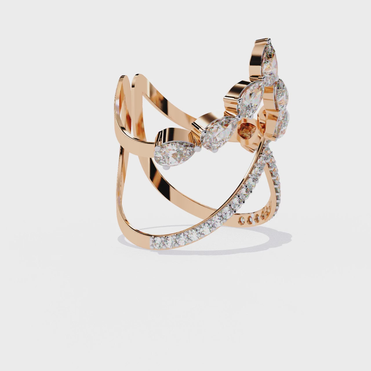 Unique Geometric Diamond Ring