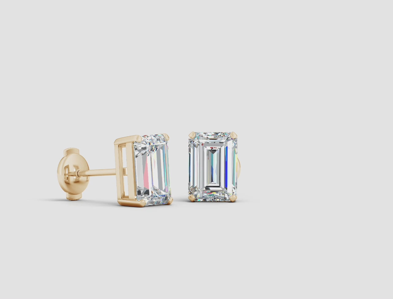 Emerald Solitaire Studs