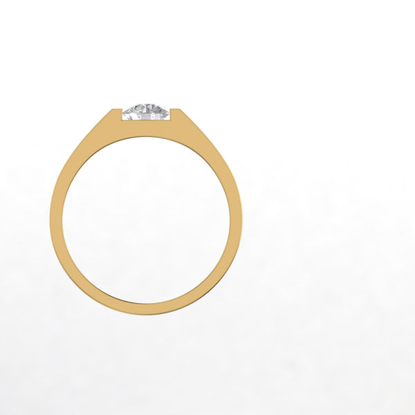 Regal Edge Solitaire Ring